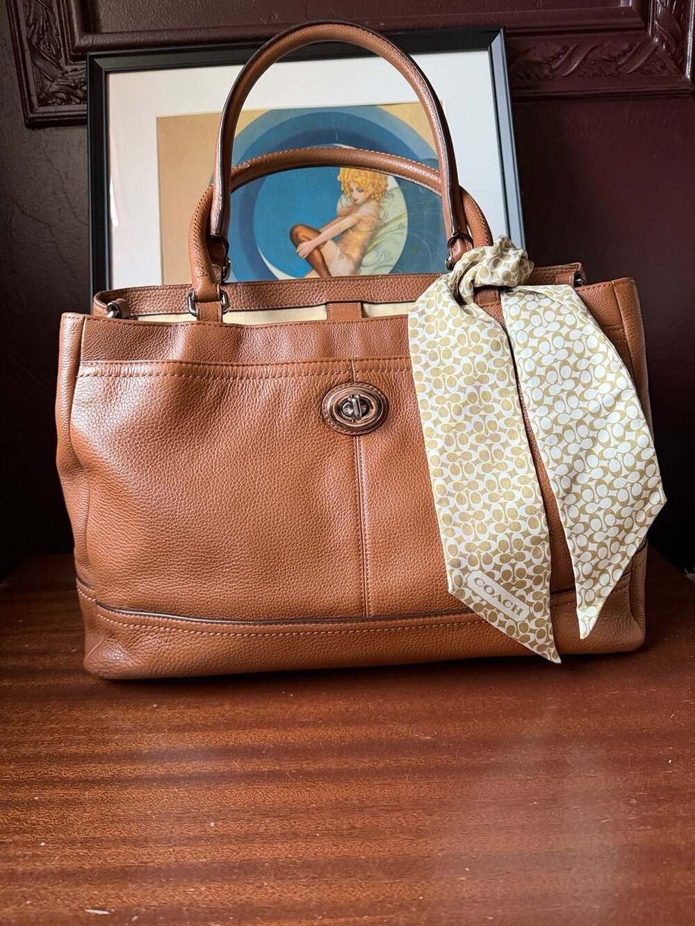 Coach Leather Tote F23268 Brown Satchel Bag
